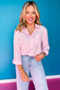 SSYS Merryn Collared Poplin Button Down Top In Baby Pink *FINAL SALE*