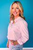 SSYS Merryn Collared Poplin Button Down Top In Baby Pink *FINAL SALE*