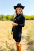 SSYS Marlene Button Down Suede Dress In Black