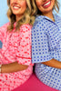SSYS Millie Short Sleeve Pajama Set In Blue Cane