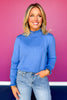 SSYS Darby Ruffle Neck Sweater In Cornflower