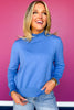 SSYS Darby Ruffle Neck Sweater In Cornflower