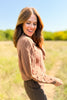 SSYS Larkyn Button Cable Knit Sweater In Dark Taupe