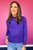 SSYS Darby Ruffle Neck Sweater In Purple