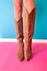 Taupe Suede Knee High Boots