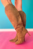 Taupe Suede Knee High Boots