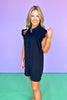 Black Smocked Yoke Ruffle Trim Sleeve Romper *FINAL SALE*