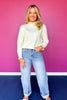SSYS Darby Ruffle Neck Sweater In Ivory