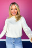 SSYS Darby Ruffle Neck Sweater In Ivory