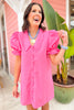 SSYS Gemma Peter Pan Collared Dress In Hot Pink