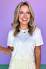 Cream Round Neck Short Sleeve Tee Shirt *FINAL SALE*
