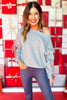 SSYS Signature Off Shoulder Sweatshirt In Heather Grey