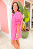 SSYS Gemma Peter Pan Collared Dress In Hot Pink