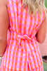 SSYS Blaire Pink and Orange Gingham Square Neck Vest