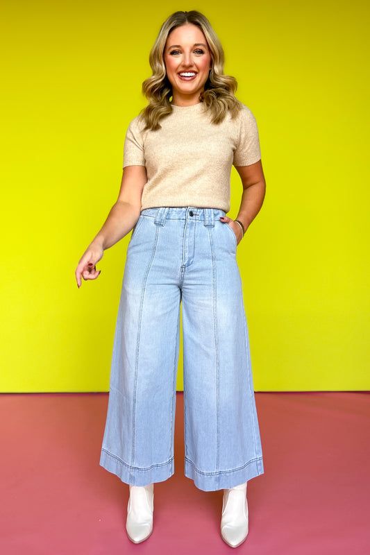 Blue Denim High Waisted Wide Leg Pants *FINAL SALE*