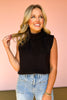 Black Turtleneck Sleeveless High Low Hem Sweater *FINAL SALE*