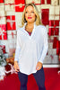 SSYS White Honeycomb Long Sleeve Frill V Neck Active Top