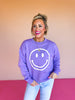 Lavender Smile Round Neck Sweatshirt *FINAL SALE*