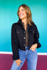 SSYS Signature Black Denim Cropped Shacket