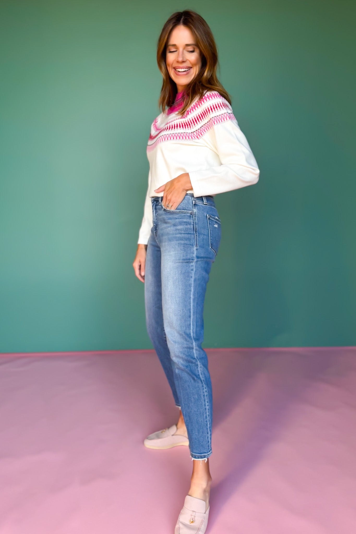 Vervet High Rise Tapered Straight Leg Jeans