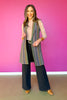 SSYS Kennedy Houndstooth Long Vest In Black Multi