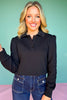 SSYS Mara Pique Long Sleeve Top In Black