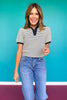 SSYS Suzanna Stripe Short Sleeve Top In Navy