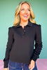 SSYS Mara Pique Long Sleeve Top In Black