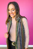 SSYS Kennedy Houndstooth Long Vest In Black Multi