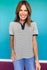 SSYS Suzanna Stripe Short Sleeve Top In Navy