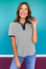SSYS Suzanna Stripe Short Sleeve Top In Navy