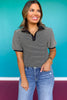SSYS Suzanna Stripe Short Sleeve Top In Black