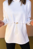 SSYS Ivory Drawstring Mock Neck Air Pullover