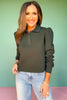 SSYS Mara Pique Long Sleeve Top In Deep Green
