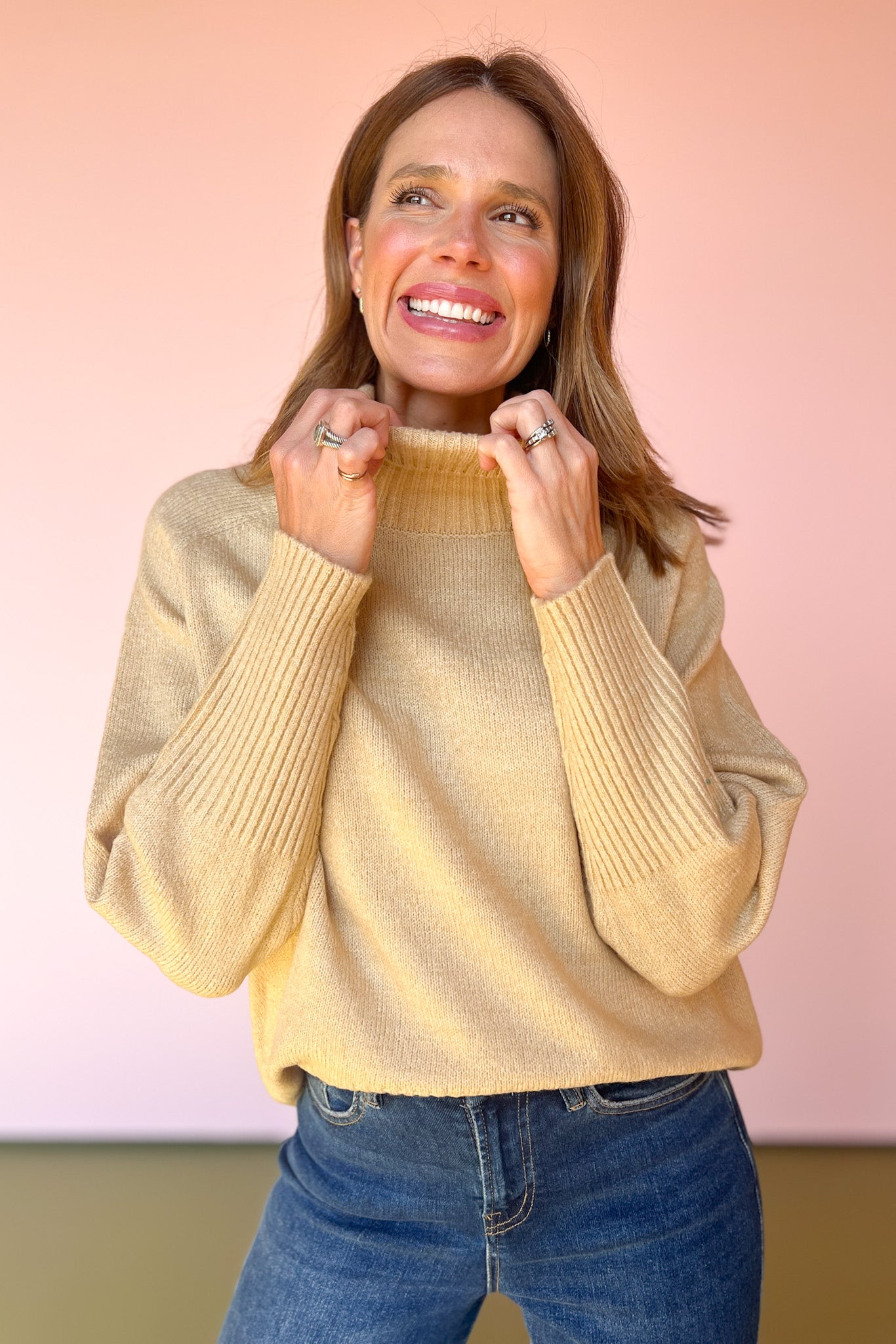 Taupe Turtleneck Long Sleeve Sweater *FINAL SALE*