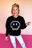 Black Smile Round Neck Sweatshirt *FINAL SALE*