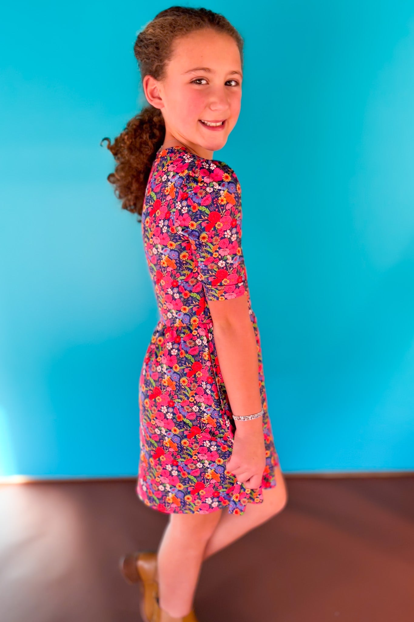 SSYS Kids Emma Jean Printed Twirl Dress In Bright Floral