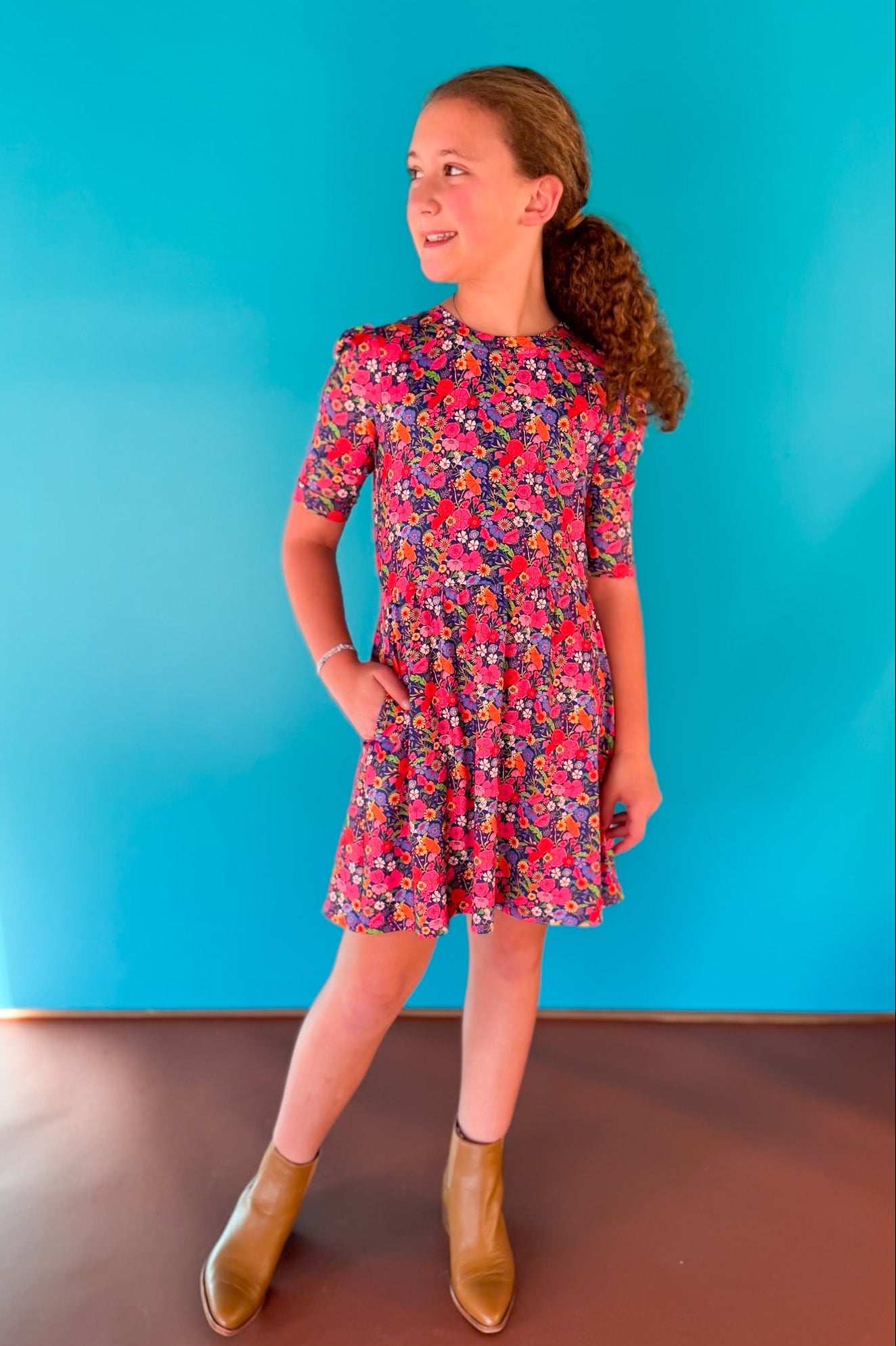 SSYS Kids Emma Jean Printed Twirl Dress In Bright Floral