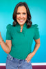 SSYS Violet Ruffle Collar Top In Teal