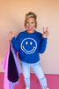 Blue Smile Round Neck Sweatshirt *FINAL SALE*