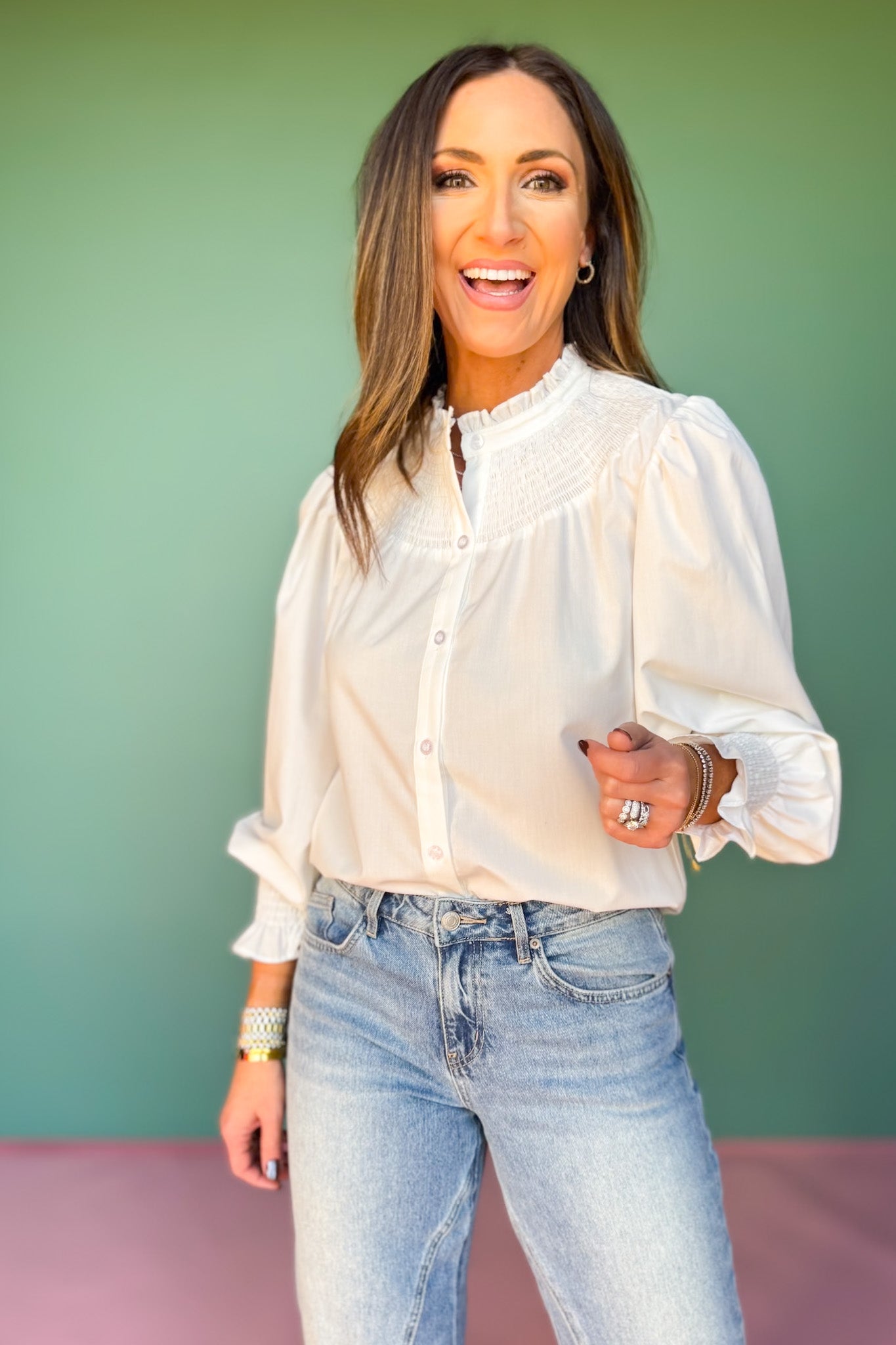 SSYS Dahlia Long Sleeve Top In White