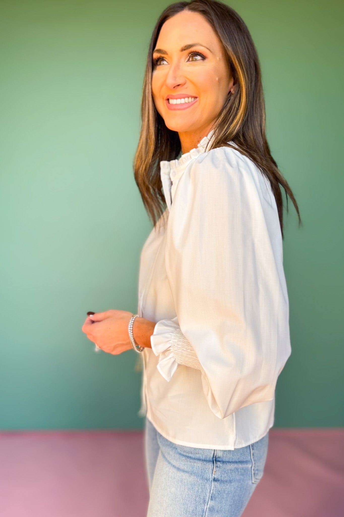 SSYS Dahlia Long Sleeve Top In White