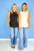 Cream Boat Neck Sleeveless Peplum Top *FINAL SALE*