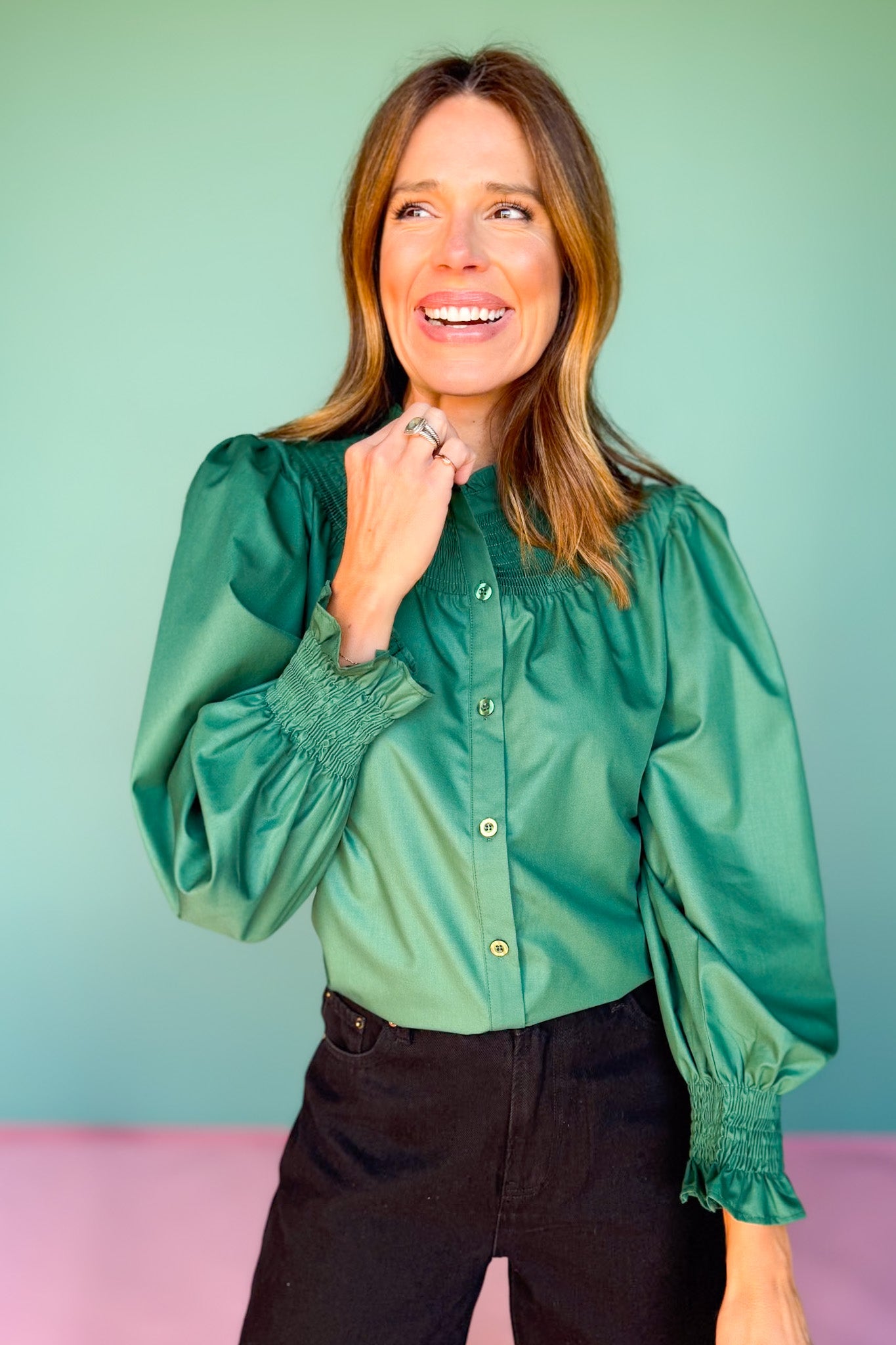 SSYS Dahlia Long Sleeve Top In Green