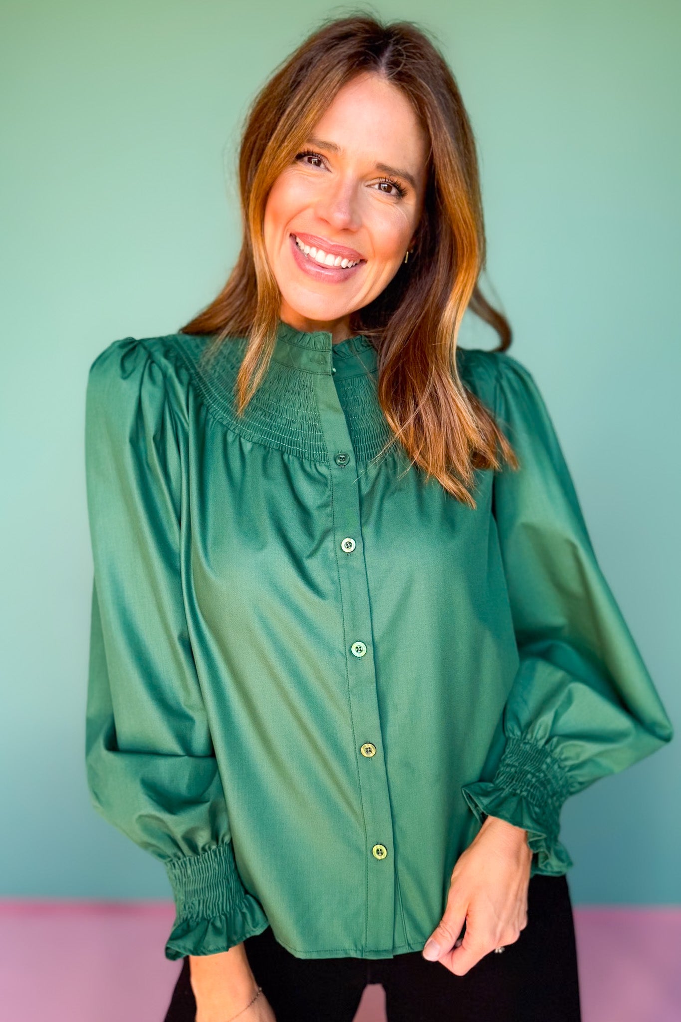 SSYS Dahlia Long Sleeve Top In Green