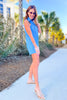 SSYS Kate Denim Gold Button Romper In Cornflower