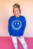 Blue Smile Round Neck Sweatshirt *FINAL SALE*