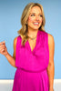 Orchid Pleated V Neck Sleeveless Top