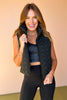 Black Quilted Zip Up Vest