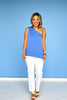 Blue One Shoulder Tie Top